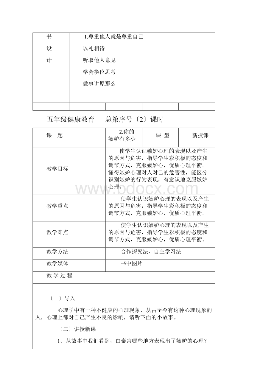 长春版小学5年级健康教育全册教案.docx_第3页