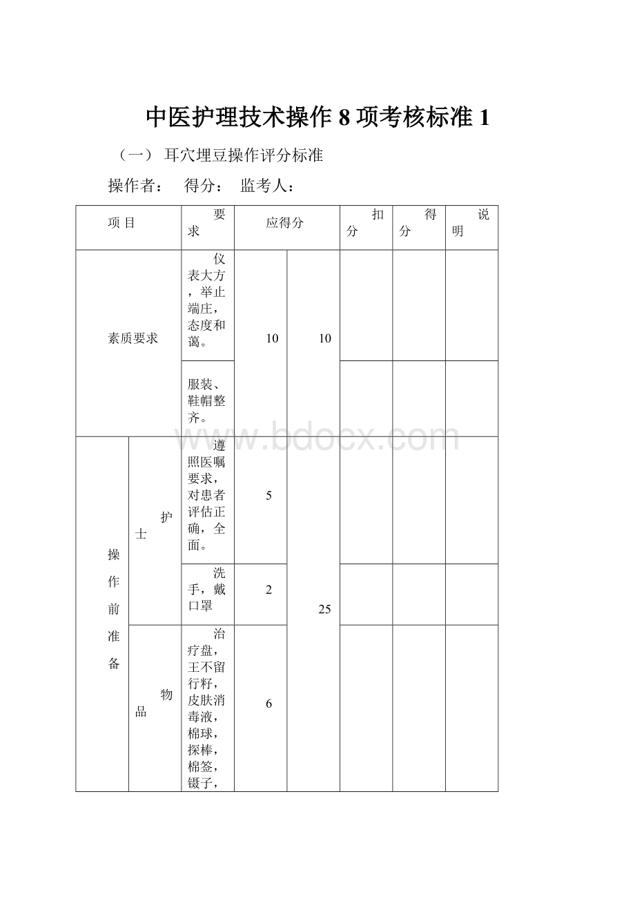 中医护理技术操作8项考核标准1.docx