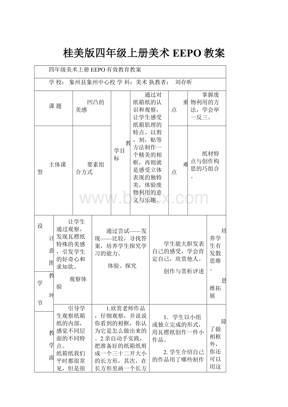 桂美版四年级上册美术EEPO教案.docx_第1页