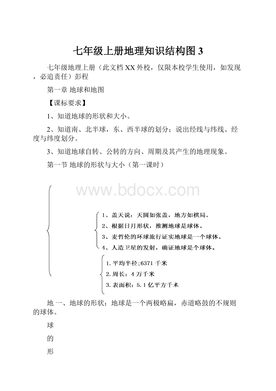 七年级上册地理知识结构图3.docx_第1页