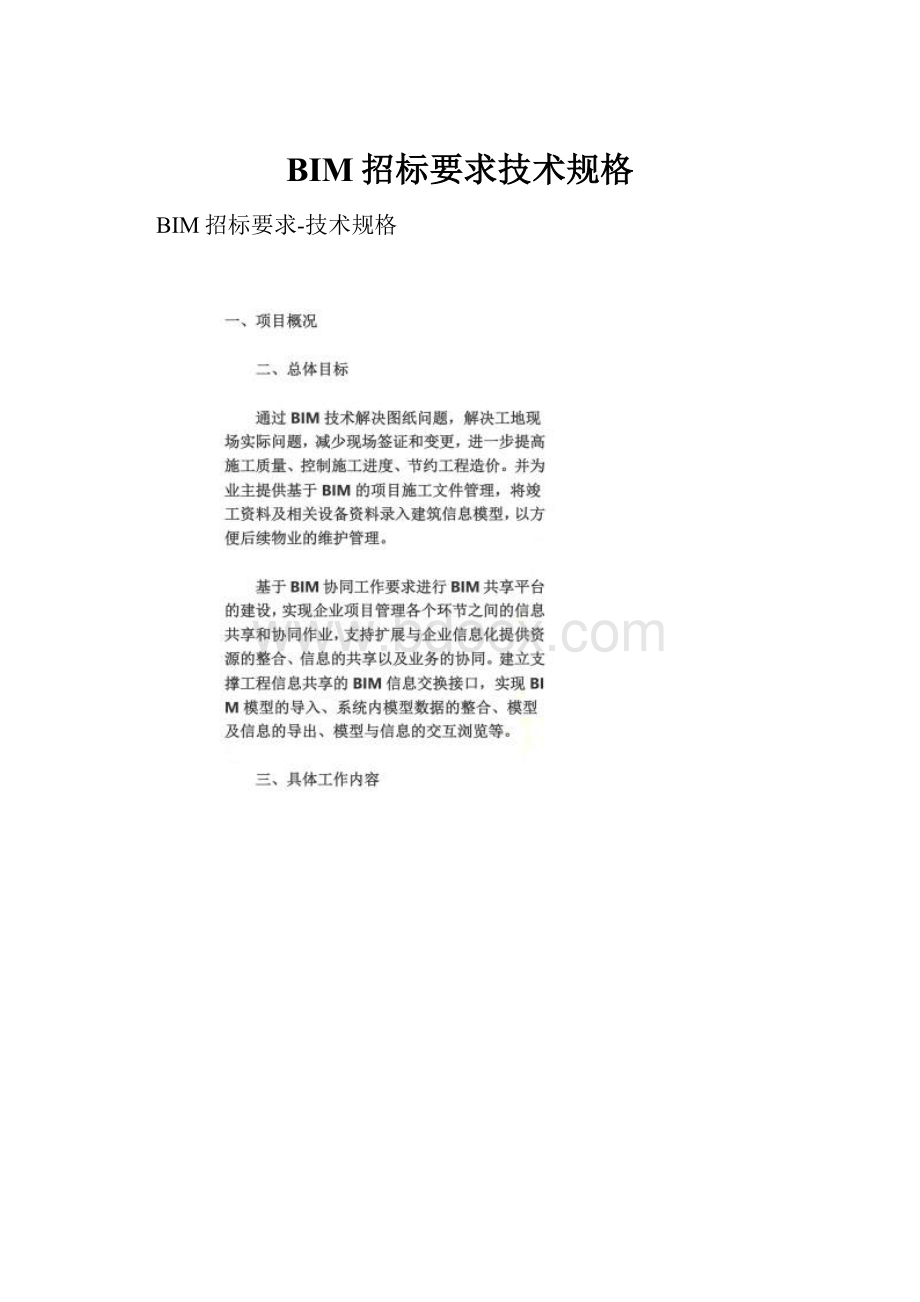 BIM招标要求技术规格.docx