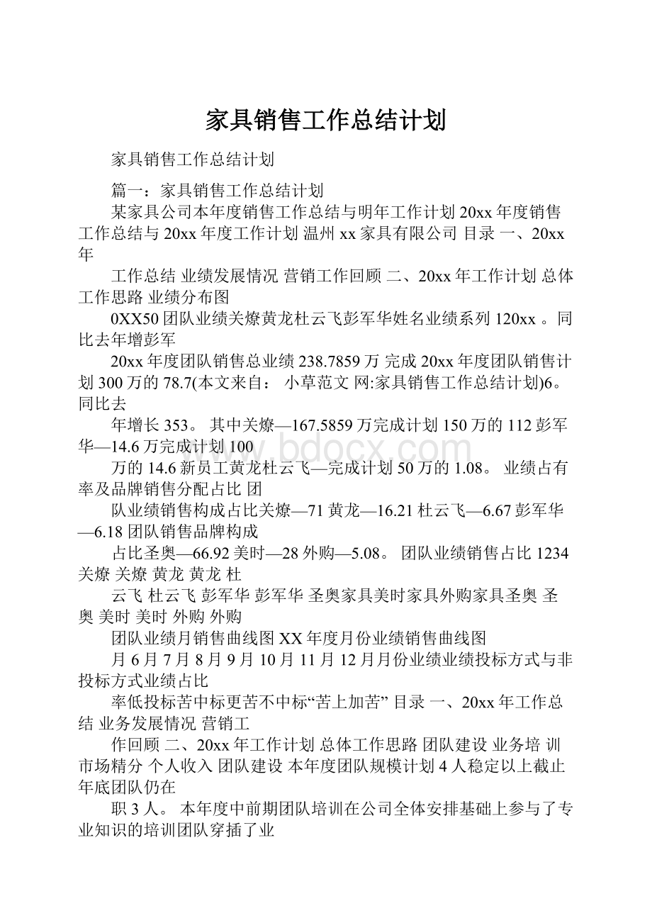 家具销售工作总结计划.docx_第1页