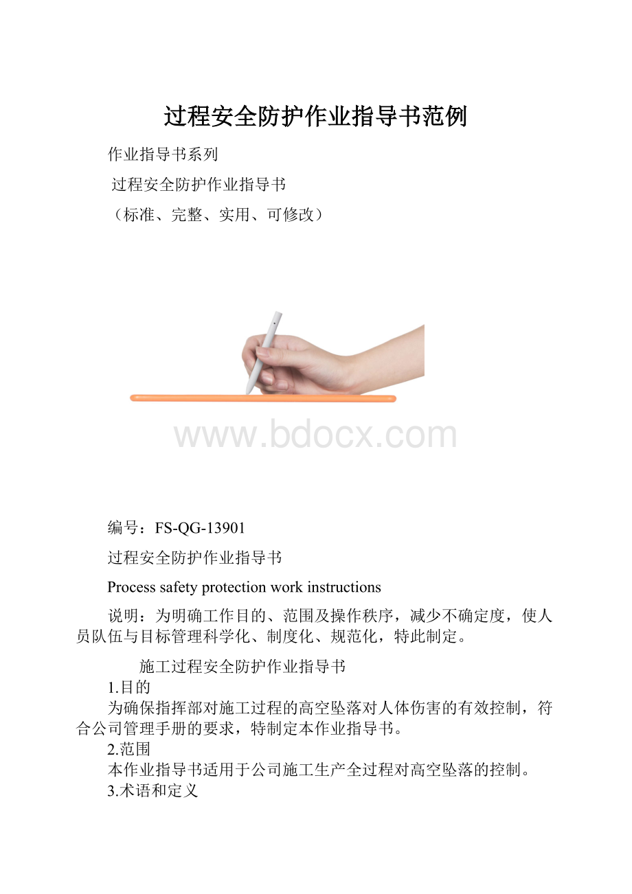 过程安全防护作业指导书范例.docx