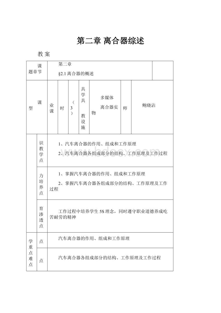 第二章 离合器综述.docx