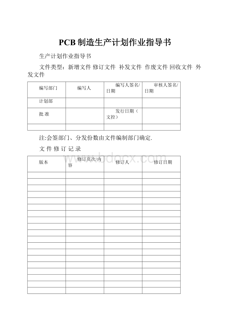 PCB制造生产计划作业指导书.docx