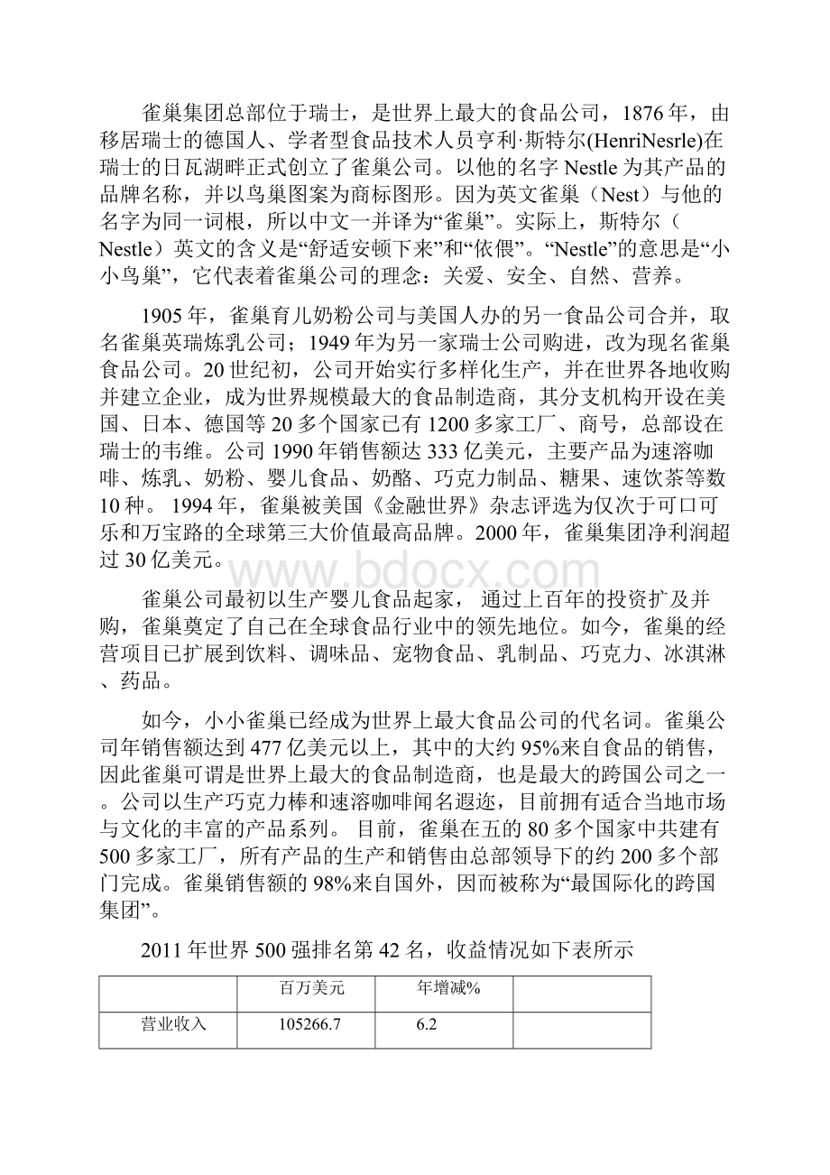 雀巢集团国际化经营战略.docx_第2页