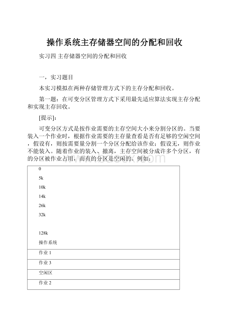 操作系统主存储器空间的分配和回收.docx_第1页