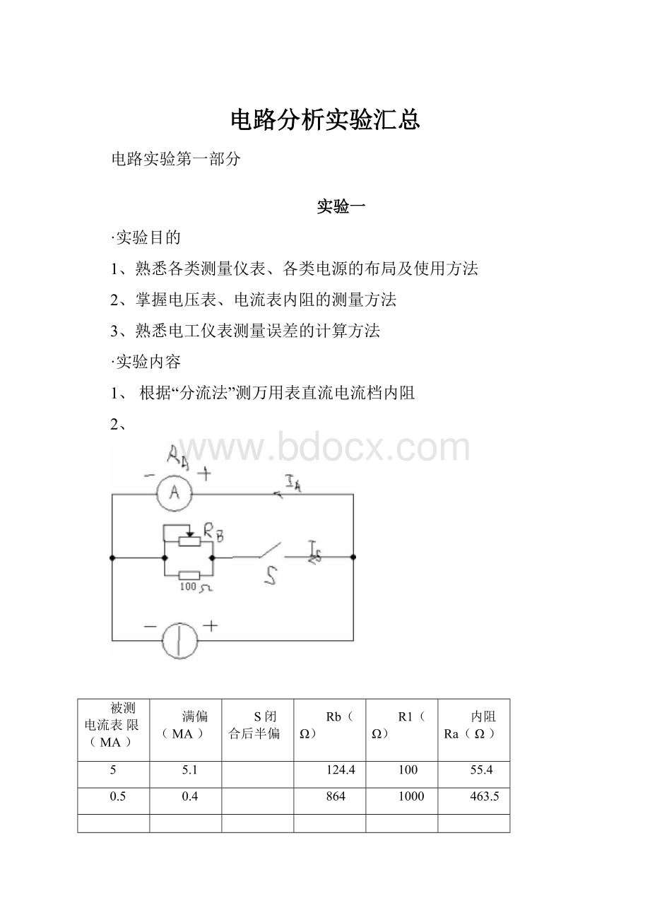 电路分析实验汇总.docx_第1页