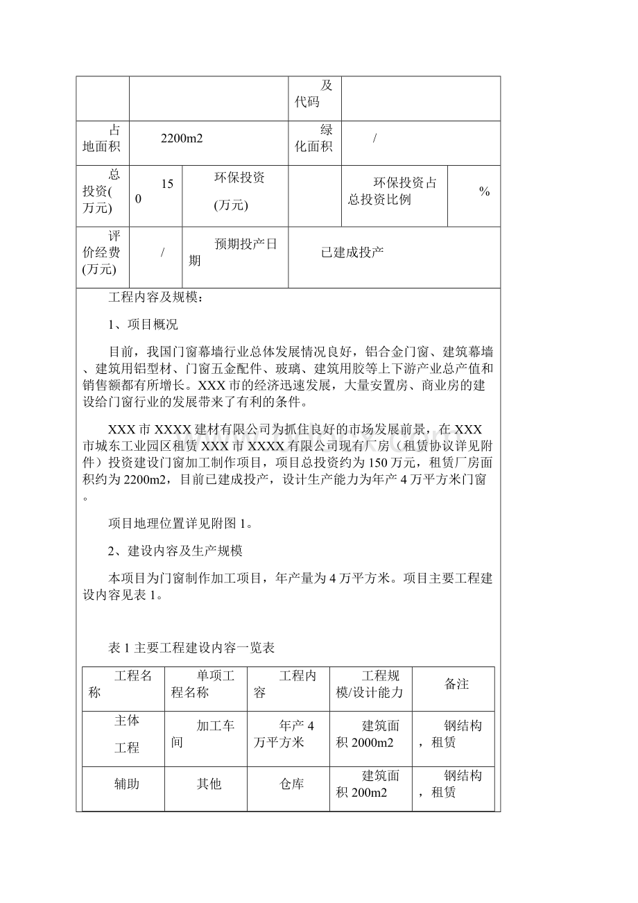 门窗加工制作环评报告表.docx_第2页