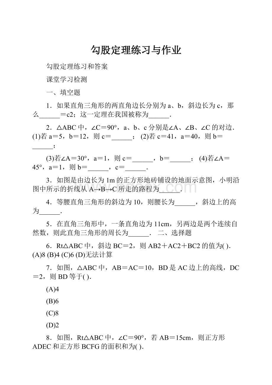 勾股定理练习与作业.docx