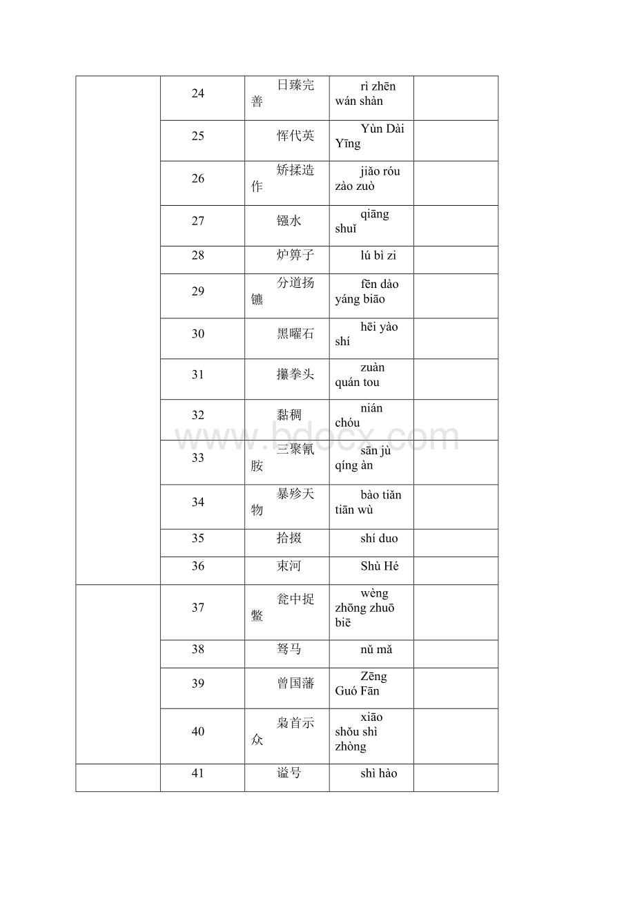 中国汉字听写大会汇总词语16拼音与书写.docx_第3页