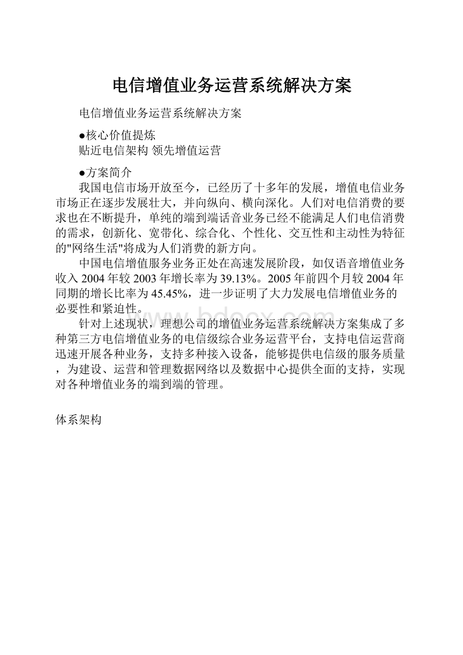 电信增值业务运营系统解决方案.docx