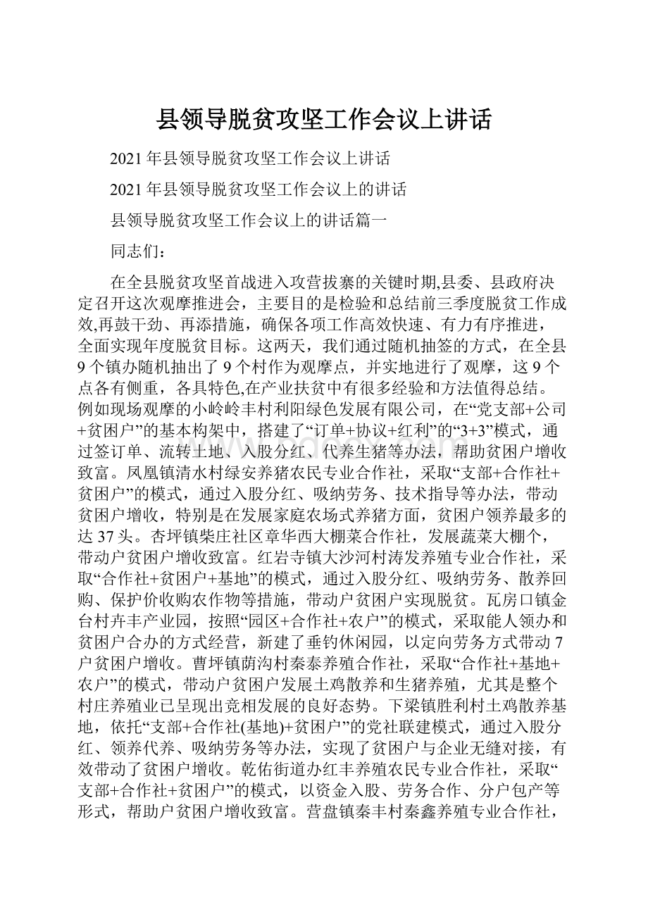 县领导脱贫攻坚工作会议上讲话.docx