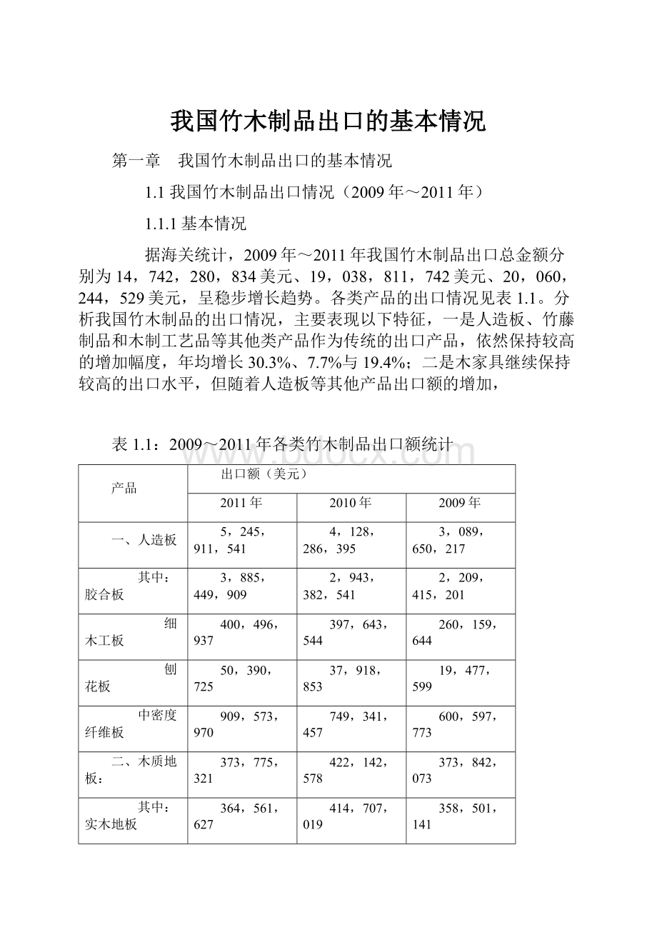 我国竹木制品出口的基本情况.docx_第1页