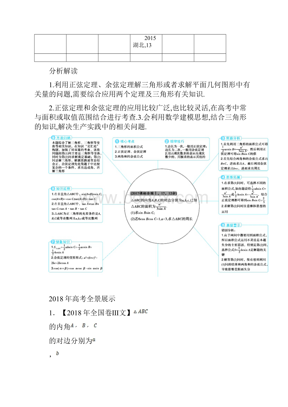 三年高考数学文科真题分类专题11解三角形解析卷.docx_第2页