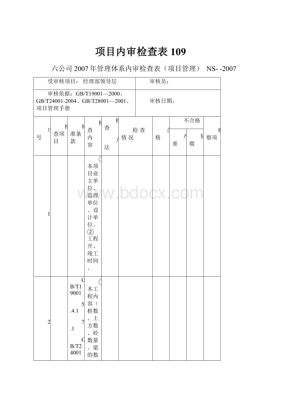 项目内审检查表109.docx_第1页