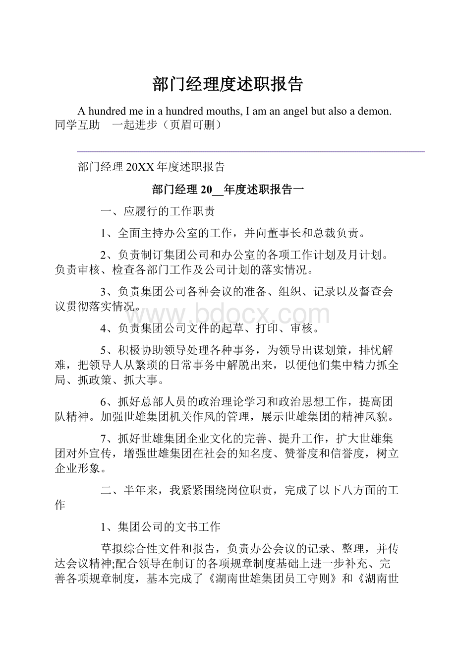 部门经理度述职报告.docx