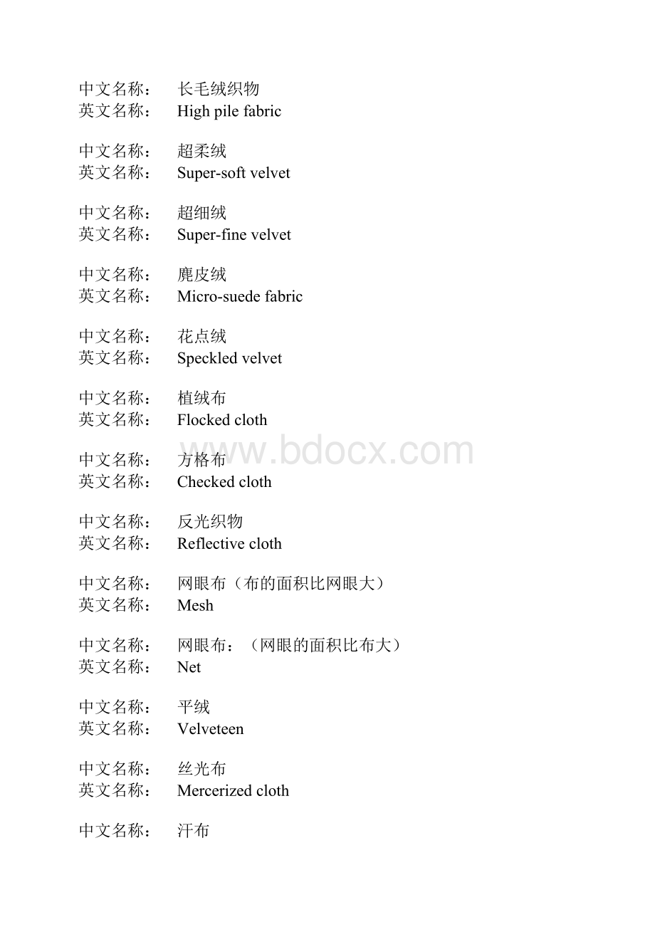 面料织物组织中英对照.docx_第2页