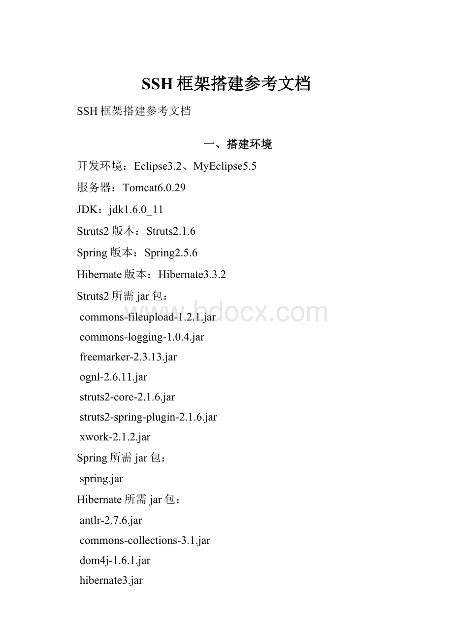 SSH框架搭建参考文档.docx_第1页