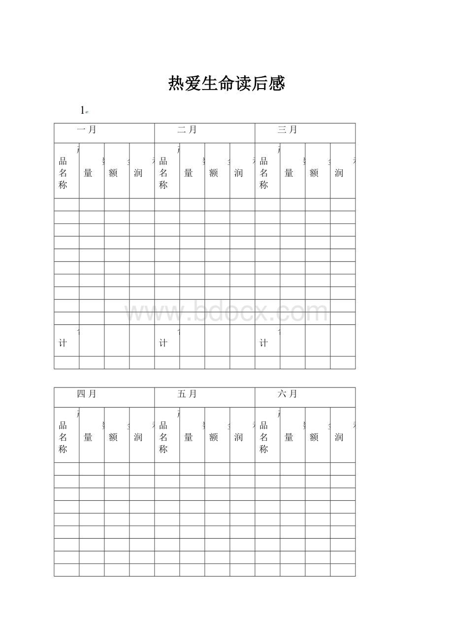 热爱生命读后感.docx_第1页