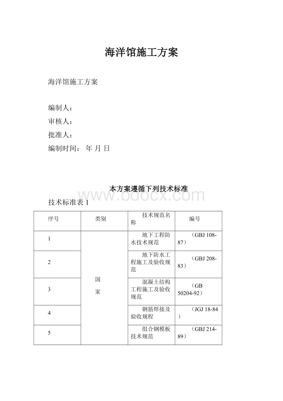 海洋馆施工方案.docx_第1页