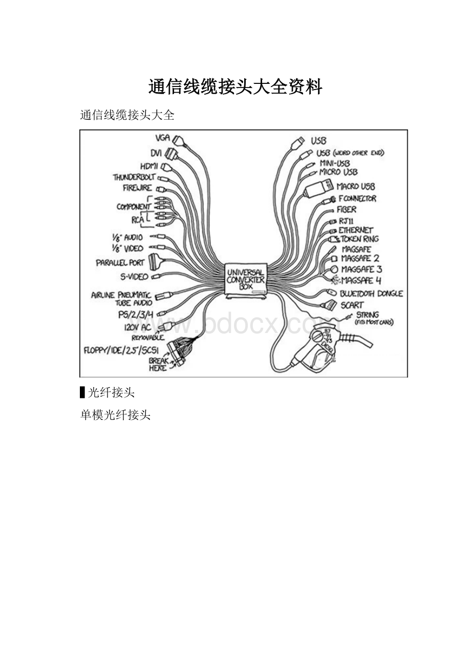 通信线缆接头大全资料.docx