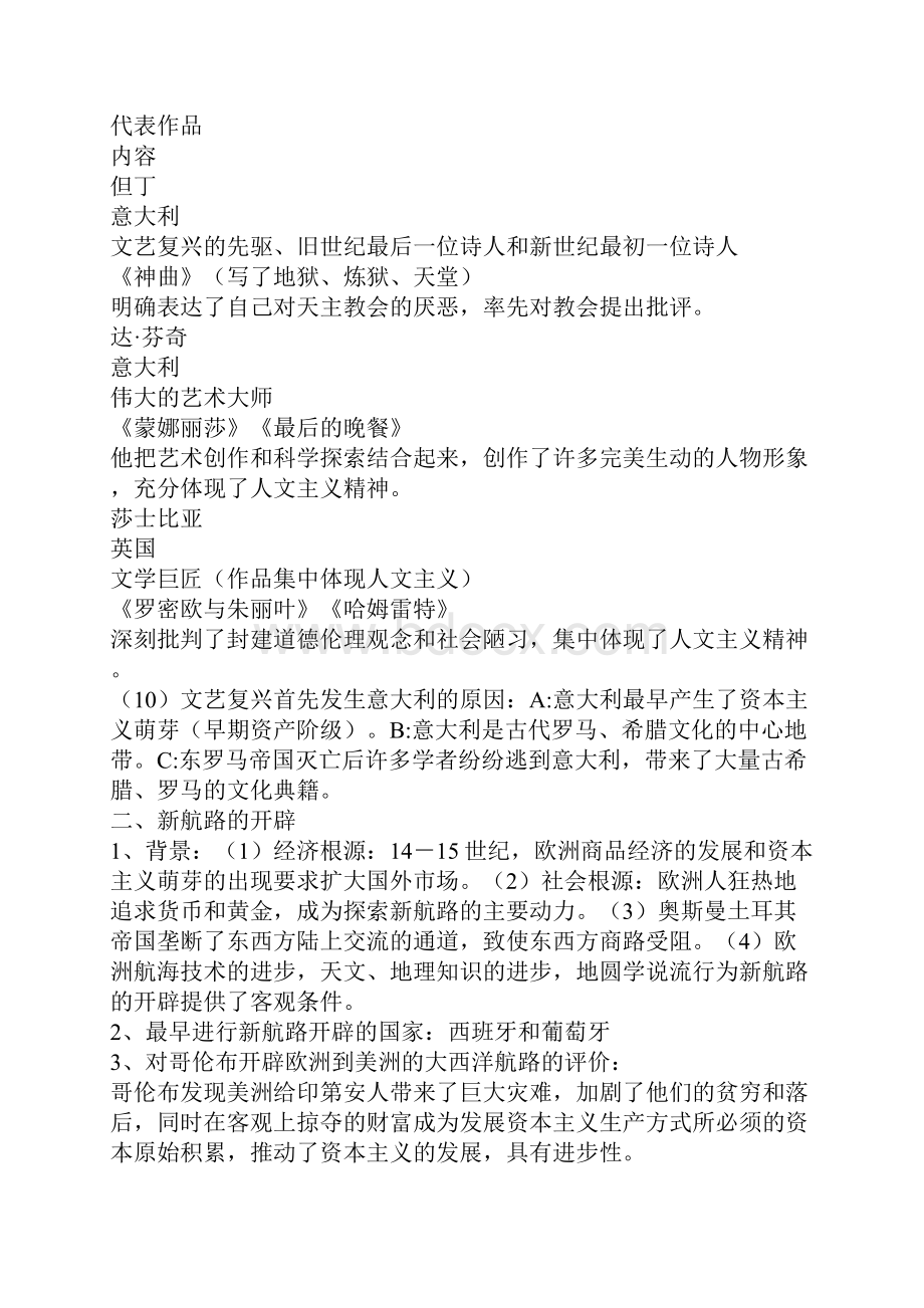 初中历史复习提纲世界近代史一.docx_第2页