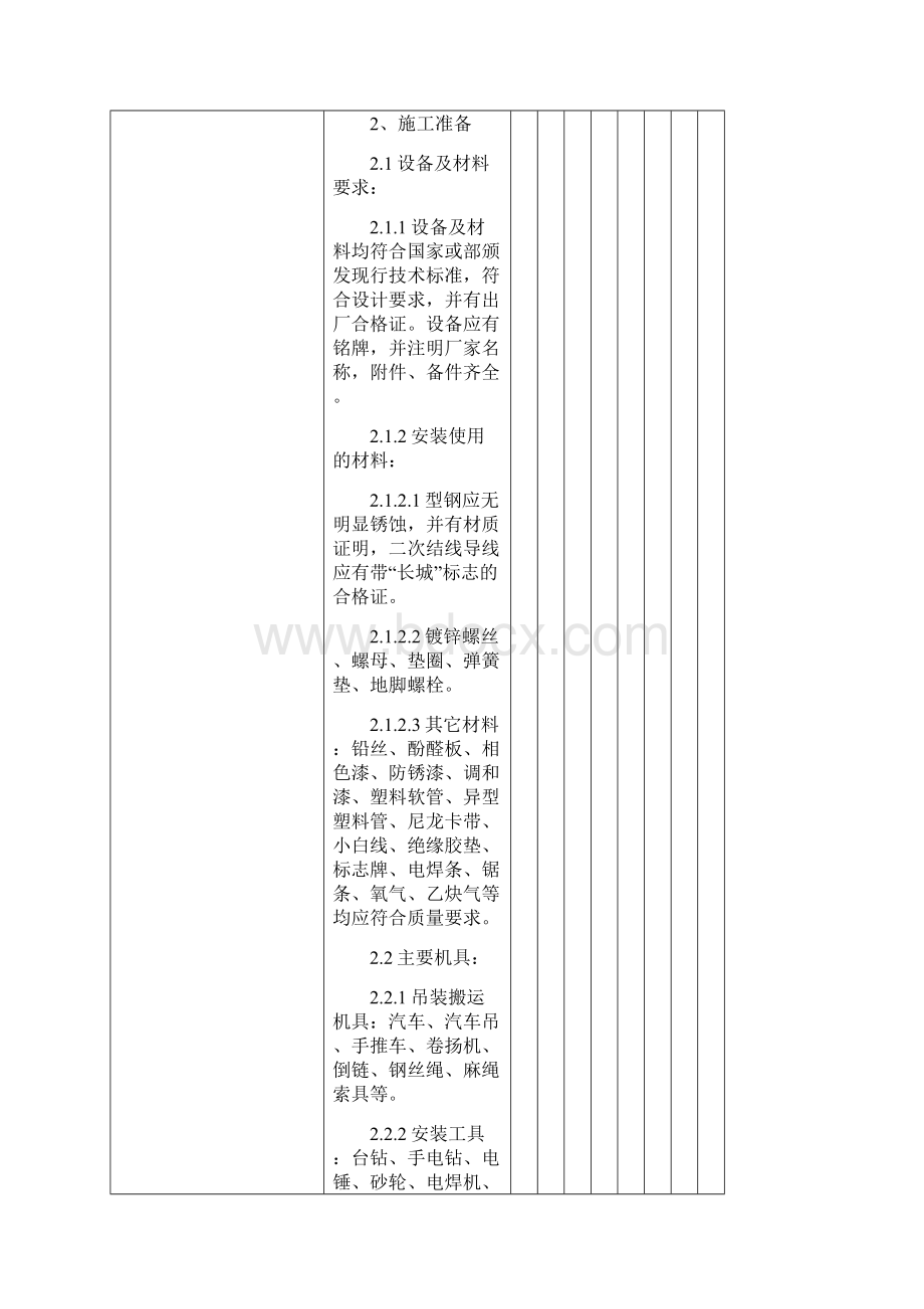 成套配电柜及动力开关柜盘安装交底记录.docx_第2页