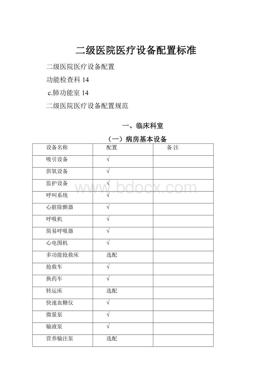 二级医院医疗设备配置标准.docx_第1页