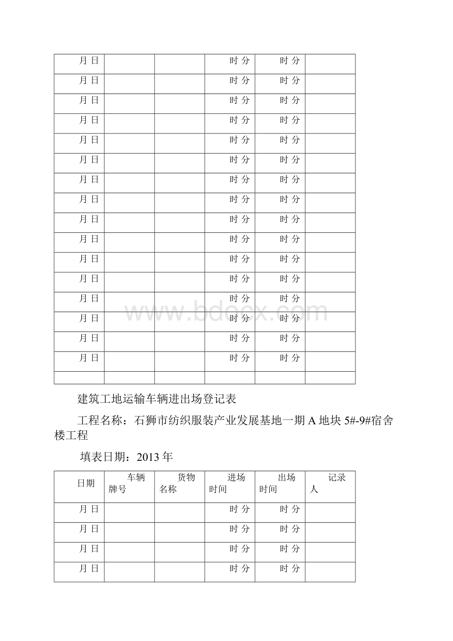 建筑工地运输辆进出场登记表.docx_第3页