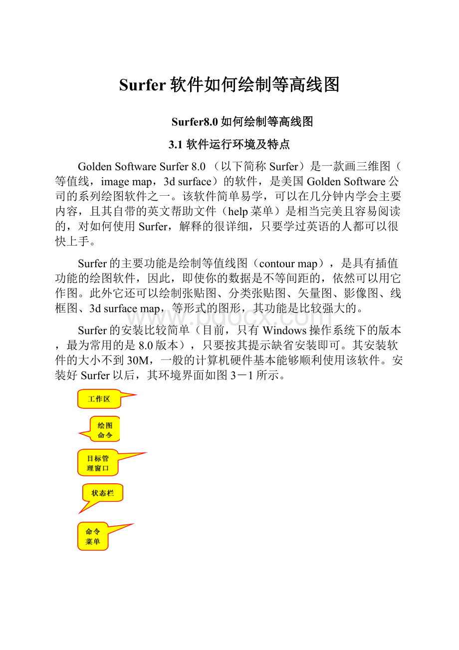 Surfer软件如何绘制等高线图.docx