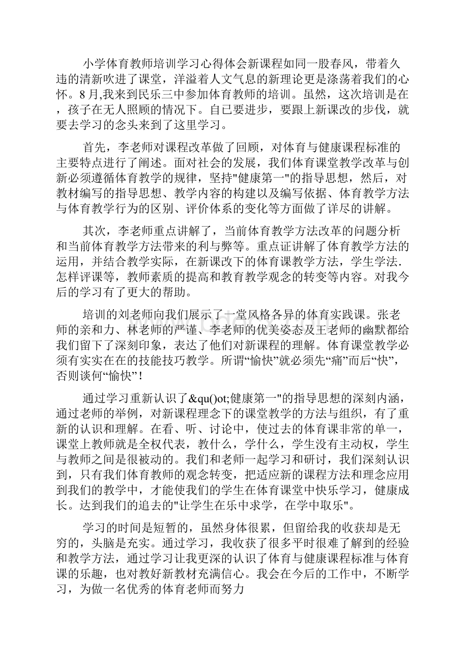 小学体育教师心得体会精选多篇.docx_第2页