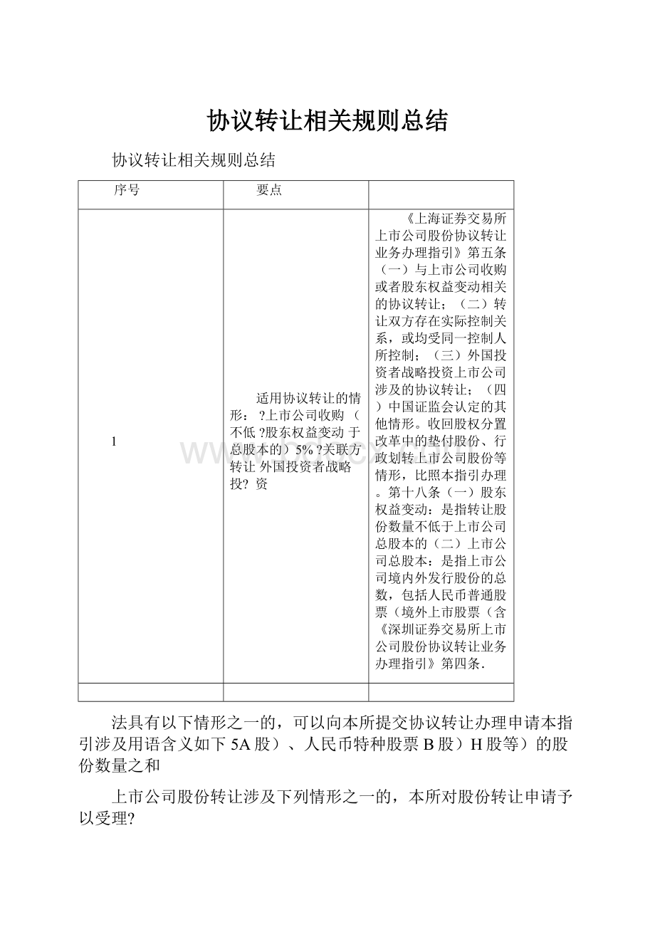 协议转让相关规则总结.docx_第1页