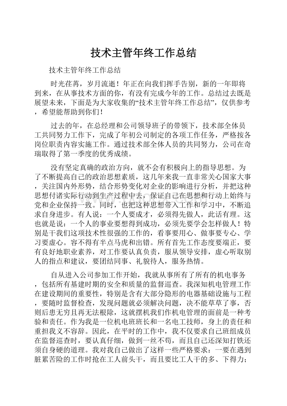 技术主管年终工作总结.docx_第1页