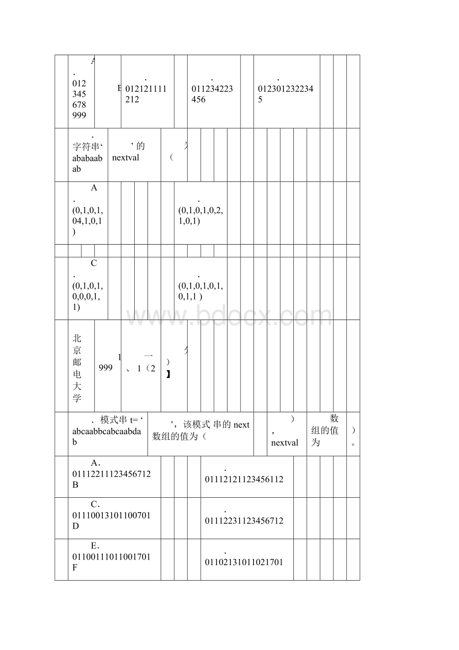 数据结构第四章考试题库含答案.docx_第3页