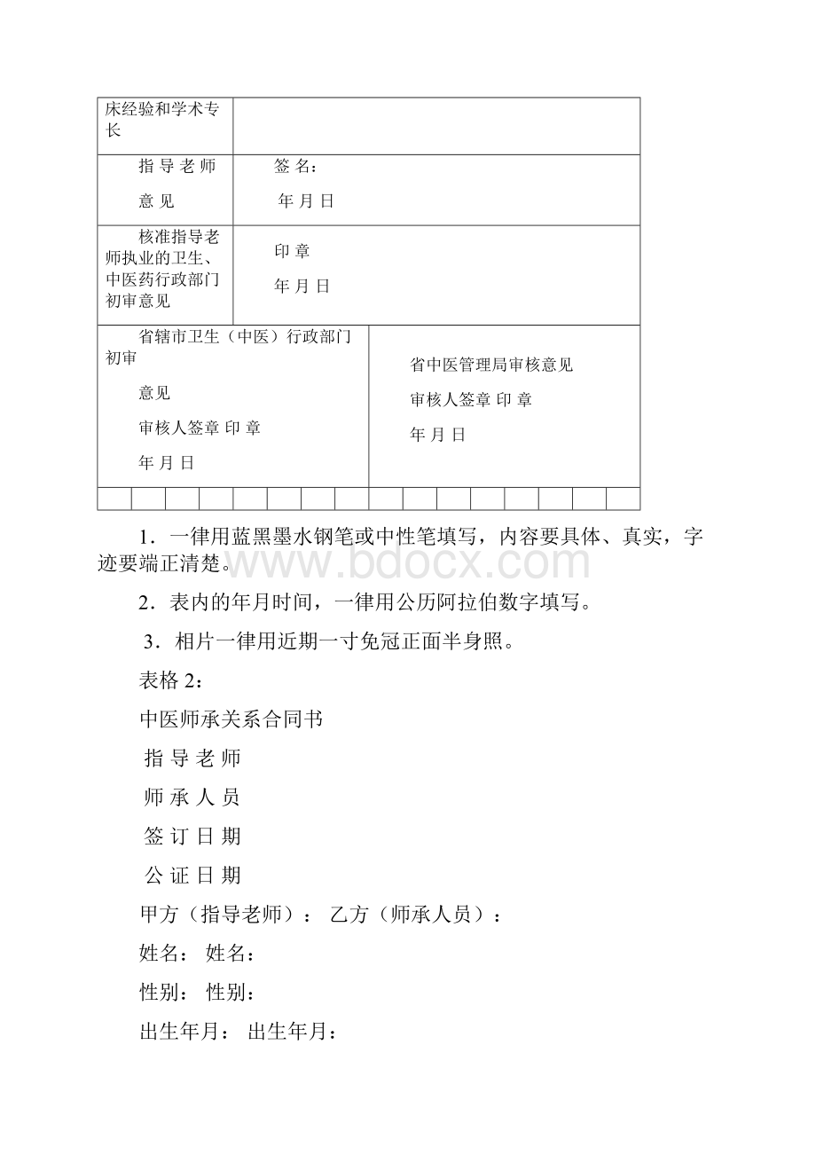 中医专长与师承人员申请表格.docx_第3页