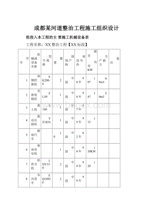 成都某河道整治工程施工组织设计.docx