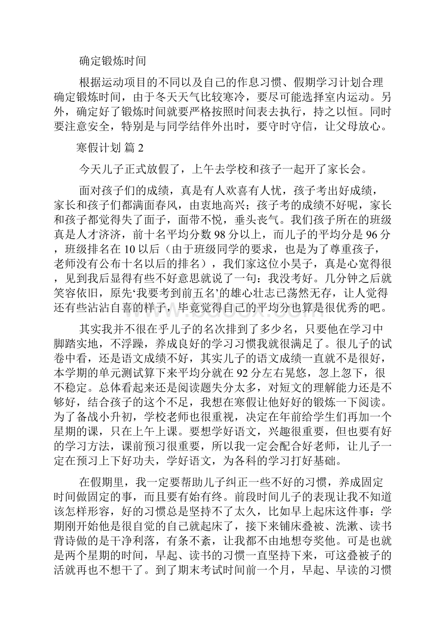 精选寒假计划汇总6篇.docx_第2页