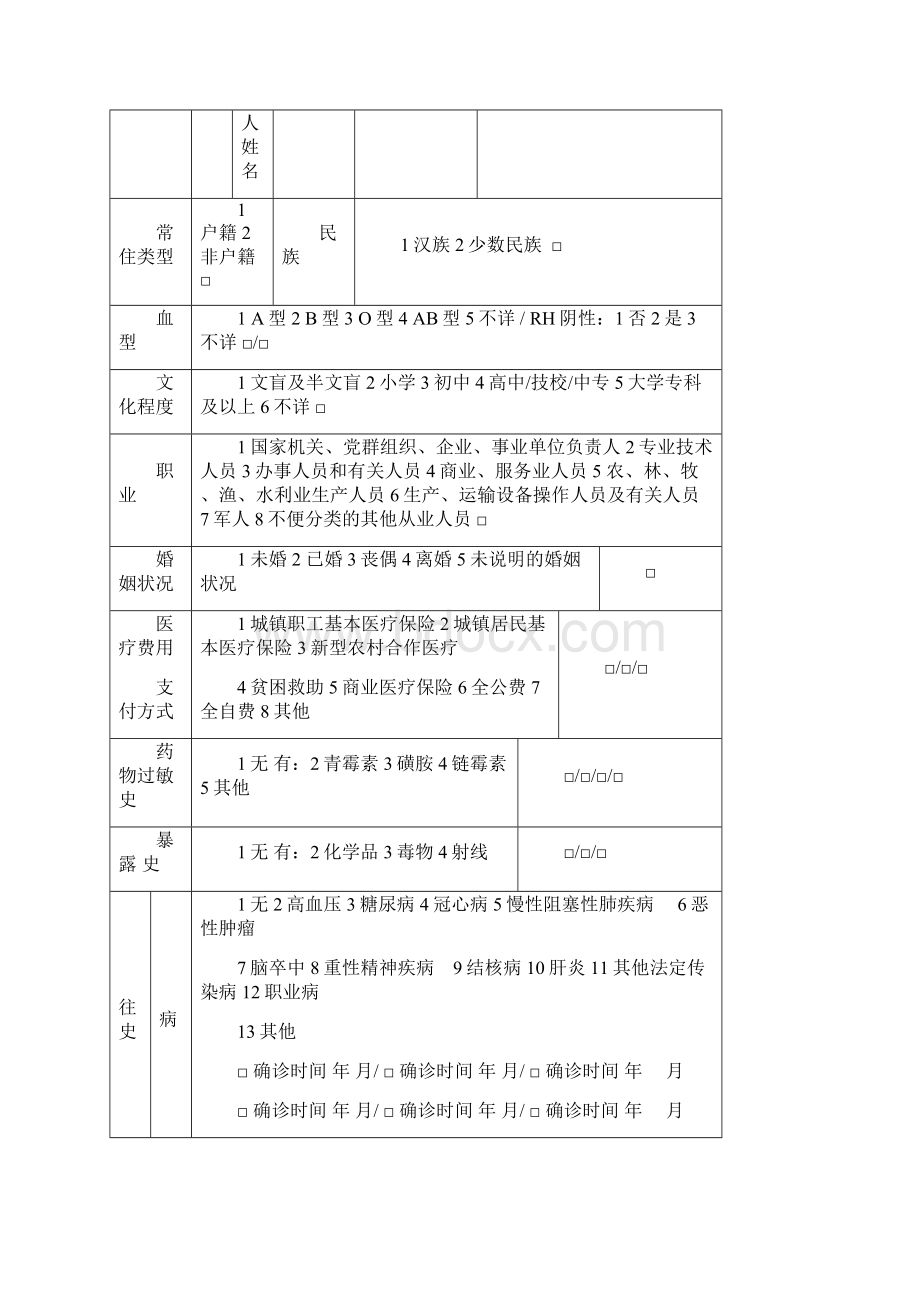 最新居民健康档案各类表格.docx_第2页