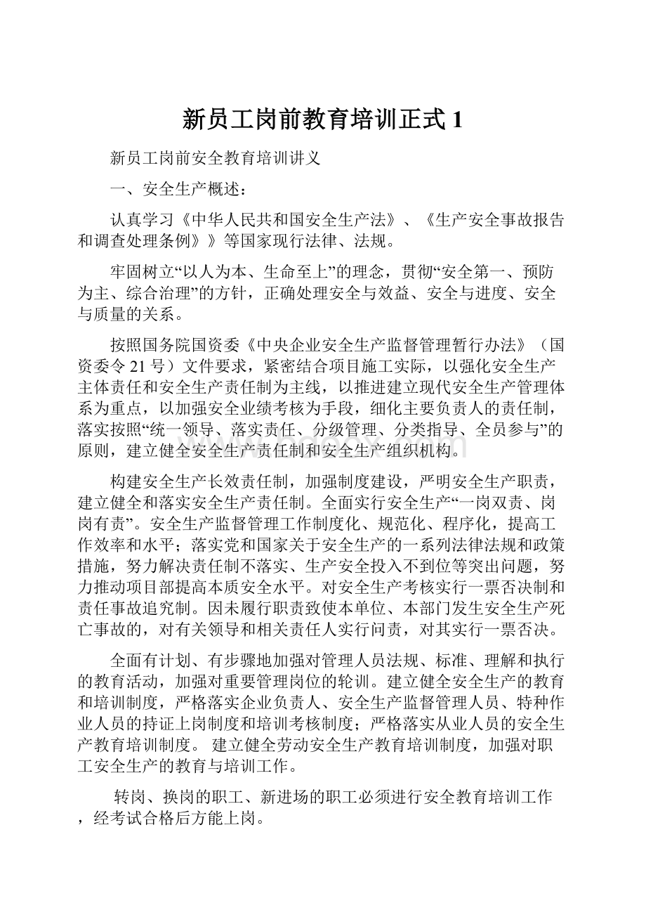 新员工岗前教育培训正式1.docx