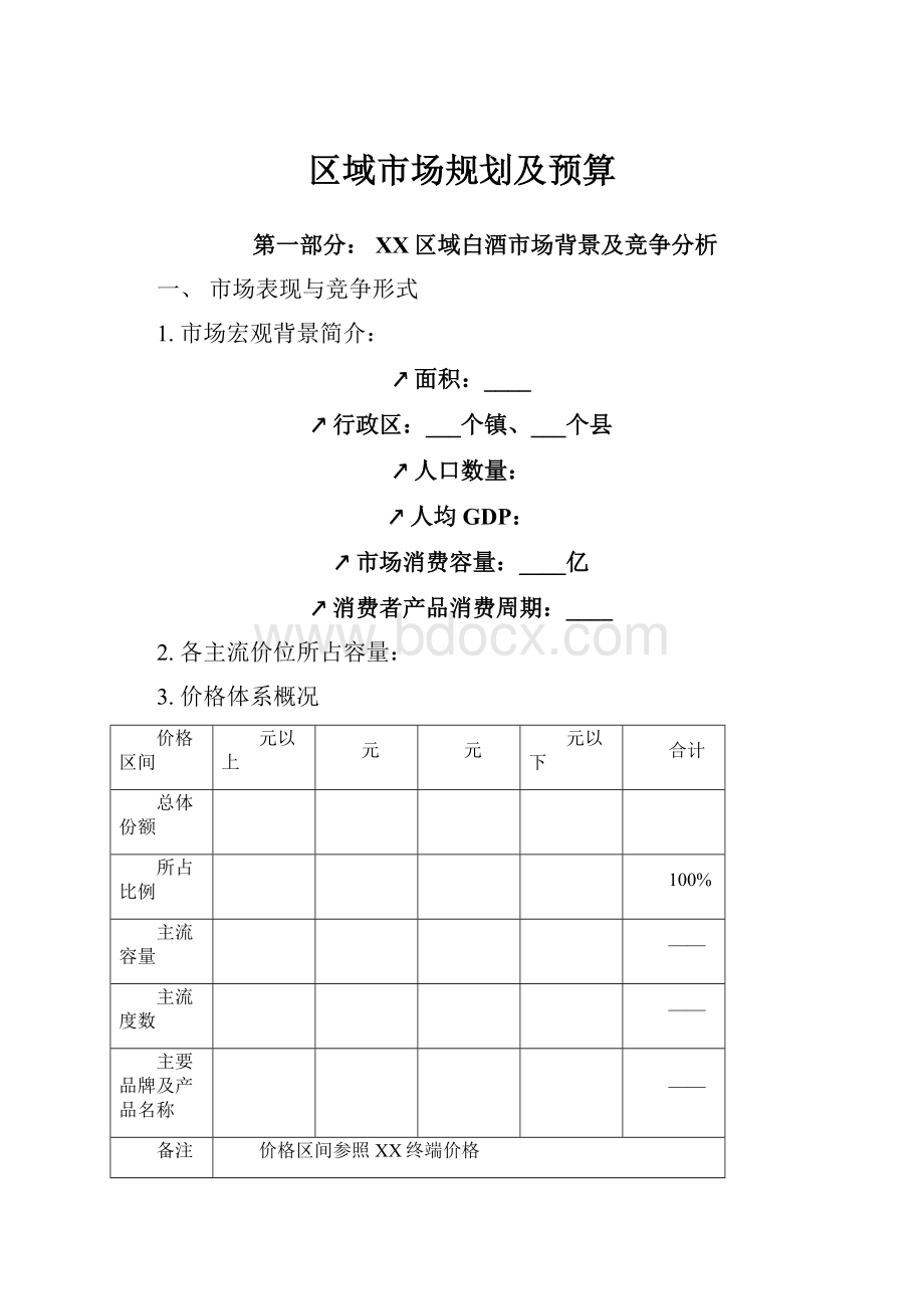 区域市场规划及预算.docx_第1页