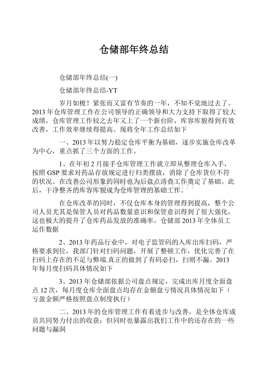 仓储部年终总结.docx_第1页