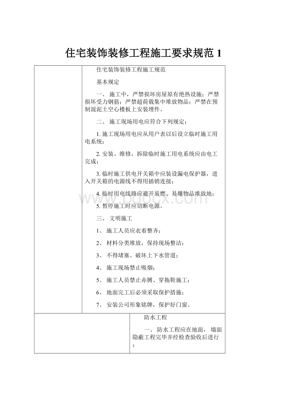 住宅装饰装修工程施工要求规范1.docx