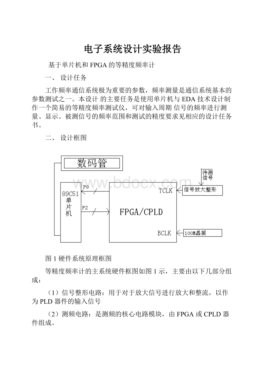 电子系统设计实验报告.docx_第1页