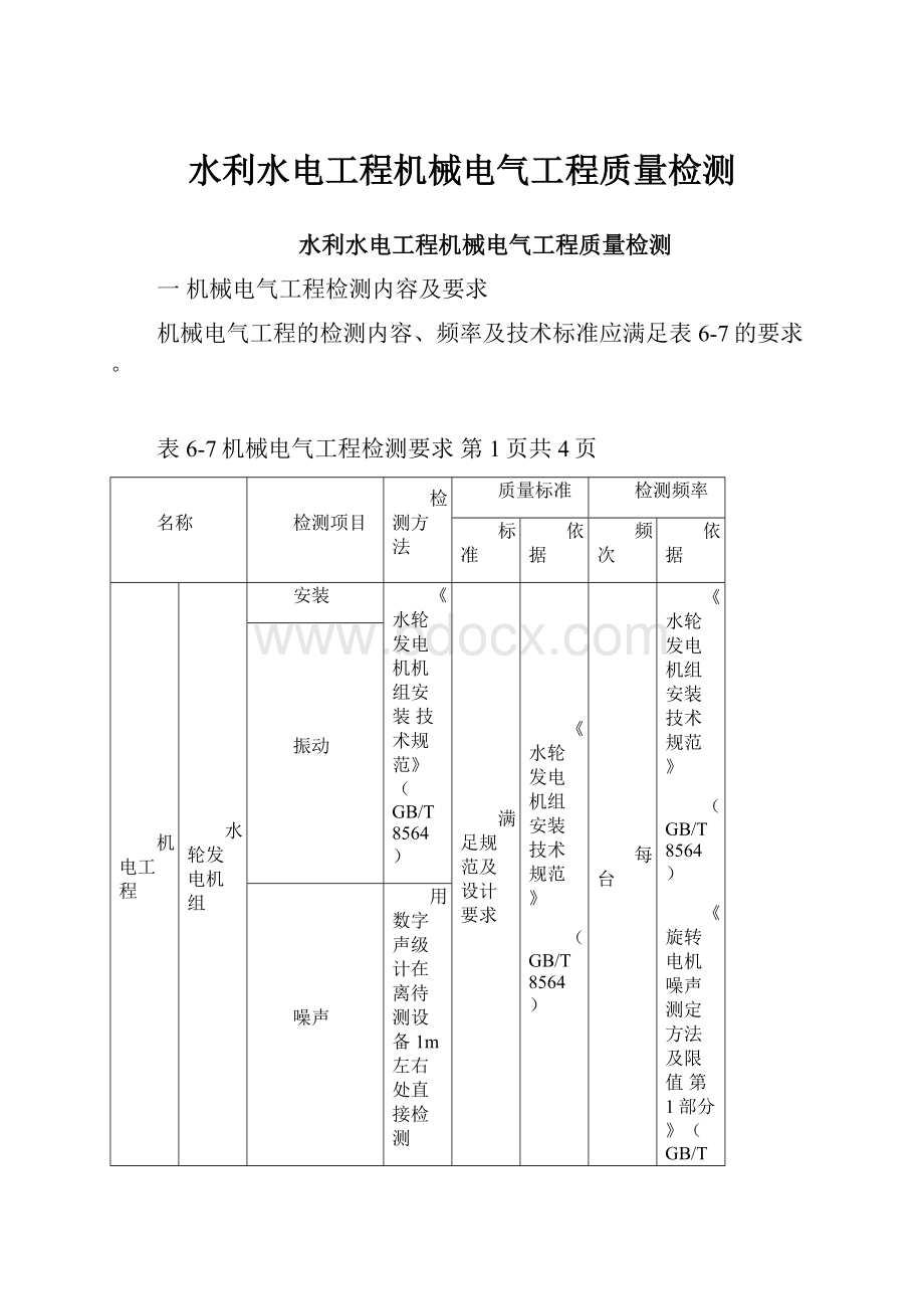 水利水电工程机械电气工程质量检测.docx