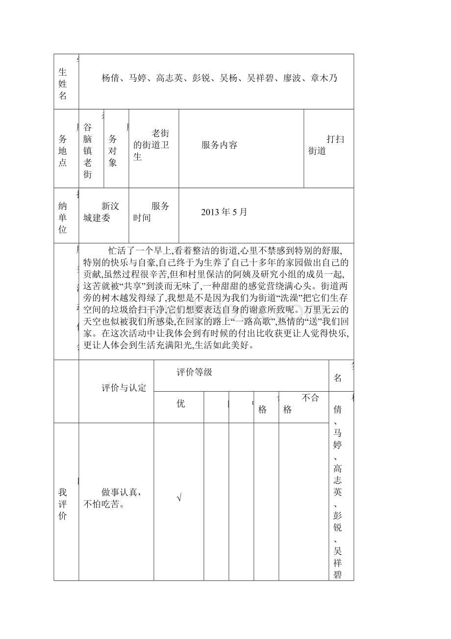 高届学生社区服务活动记录表.docx_第3页