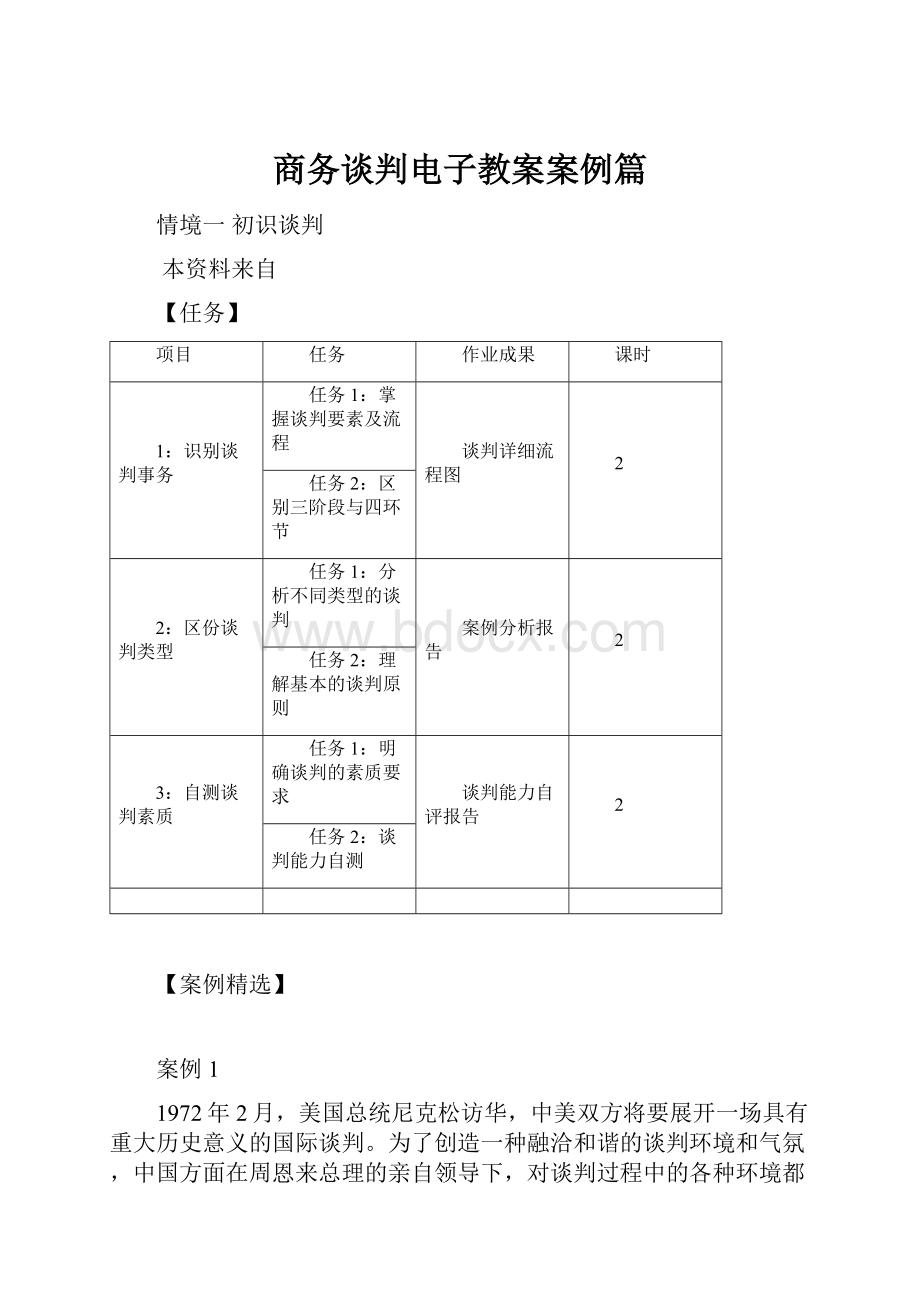 商务谈判电子教案案例篇.docx_第1页