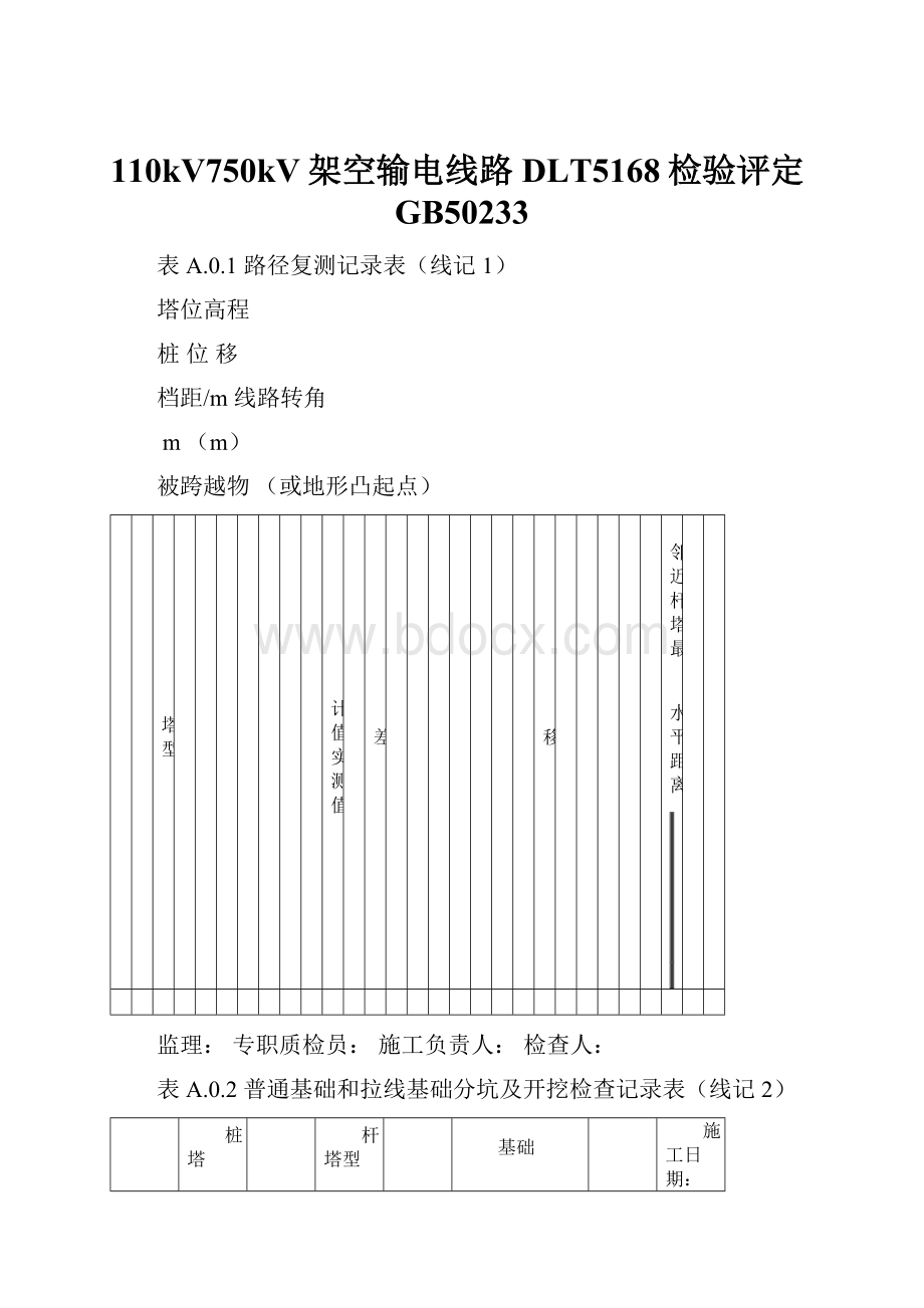 110kV750kV架空输电线路DLT5168检验评定GB50233.docx_第1页