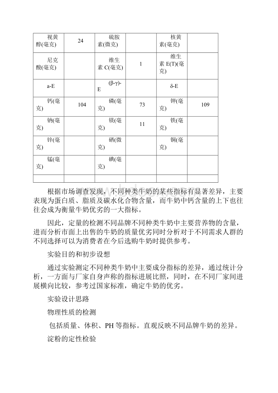 牛奶成分的鉴定和质量优劣的比较试验报告.docx_第3页