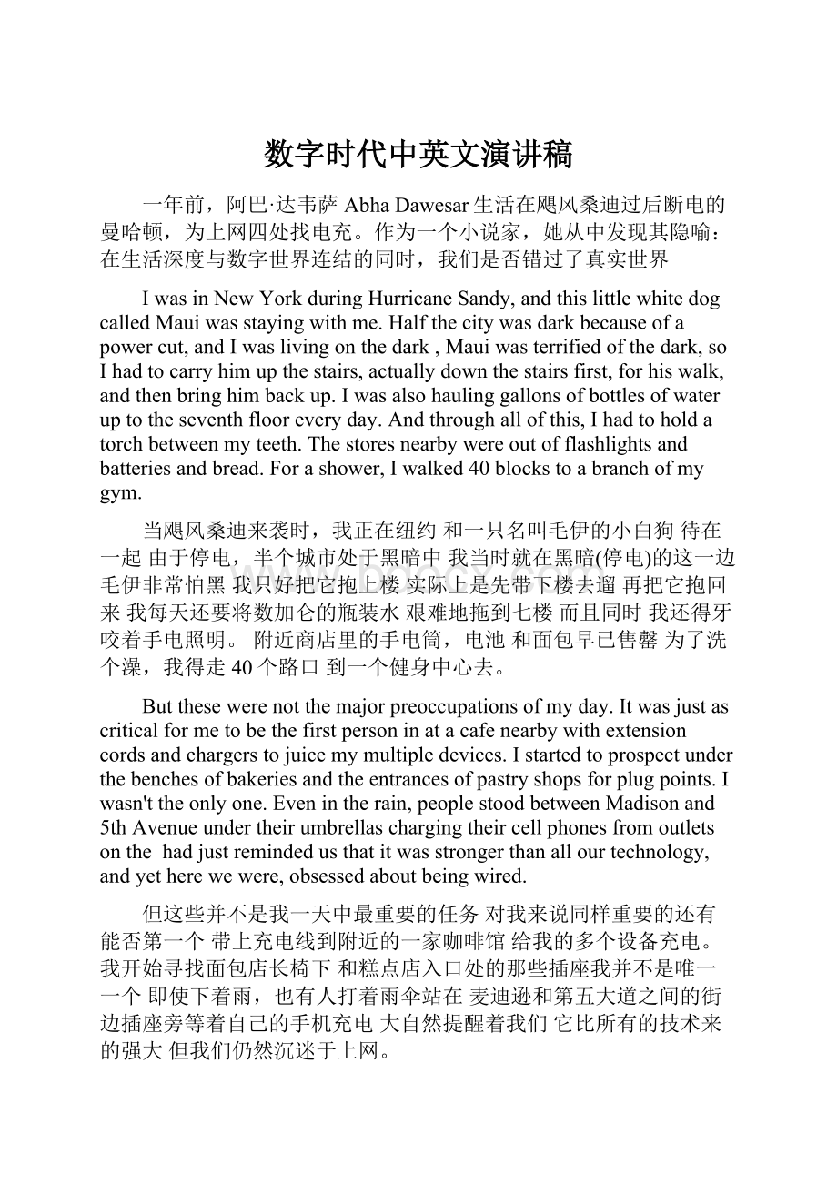 数字时代中英文演讲稿.docx